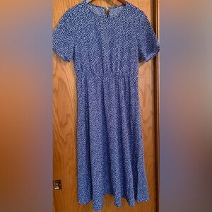 SHEIN Blue with White Midi Dress